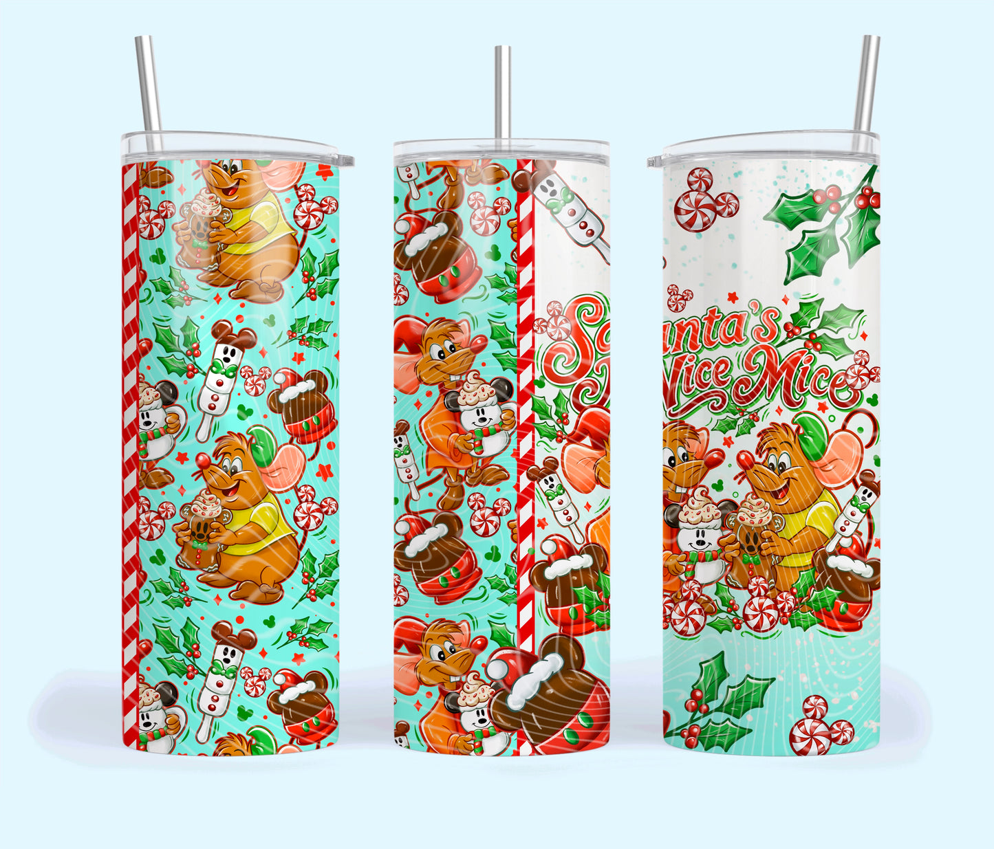Santa's Nice Mice 20oz Skinny Tumbler