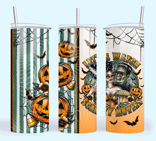 Let's Watch Scary Movies 20oz Skinny Tumbler