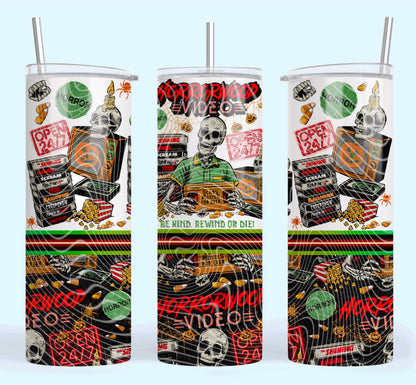 Horrorwood Video 20oz Skinny Tumbler
