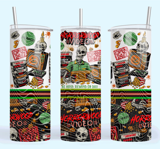 Horrorwood Video 20oz Skinny Tumbler