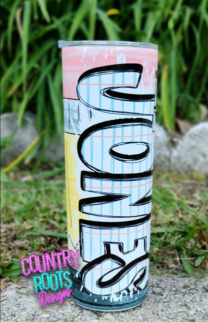 Personalized Teacher Pencil/Paper 20oz Skinny Tumbler