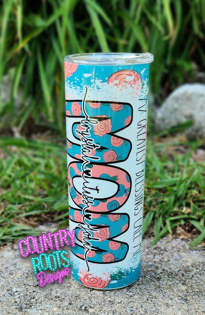 Personalized Mama, nana, grammy, etc.. 20oz Skinny Tumbler