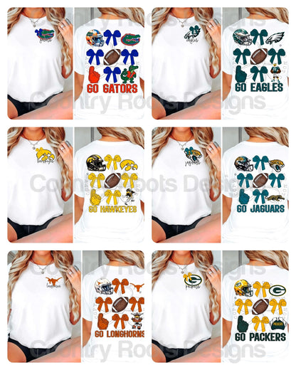 Football w/ Bows---PICK A TEAM