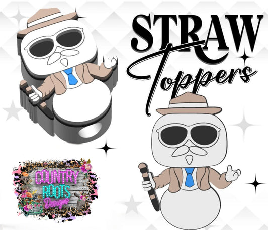 Elf Snowman 3D Straw Topper