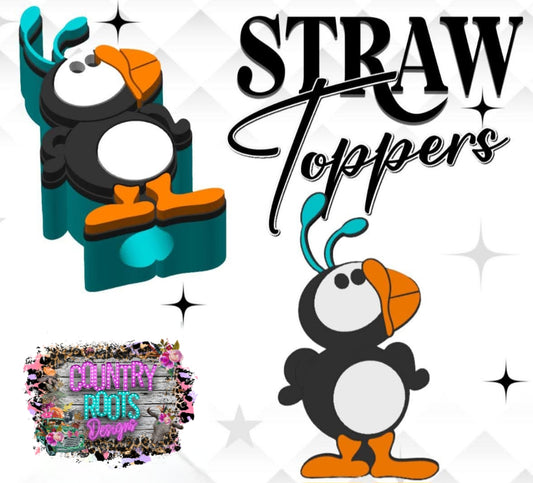 Penguin Elf 3D Straw Topper