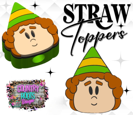 Elf 3D Straw Topper