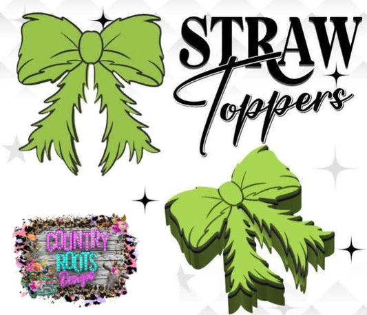Green Guy Bow 3D Straw Topper