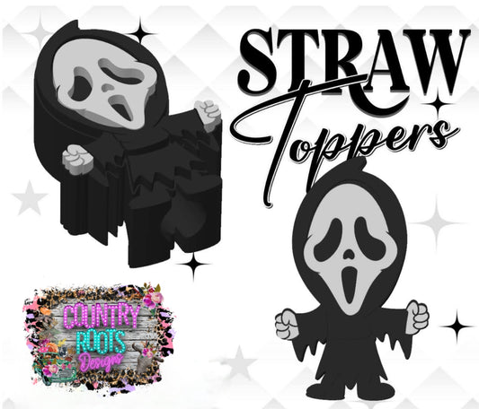 Ghost_Scream 3D Straw Topper