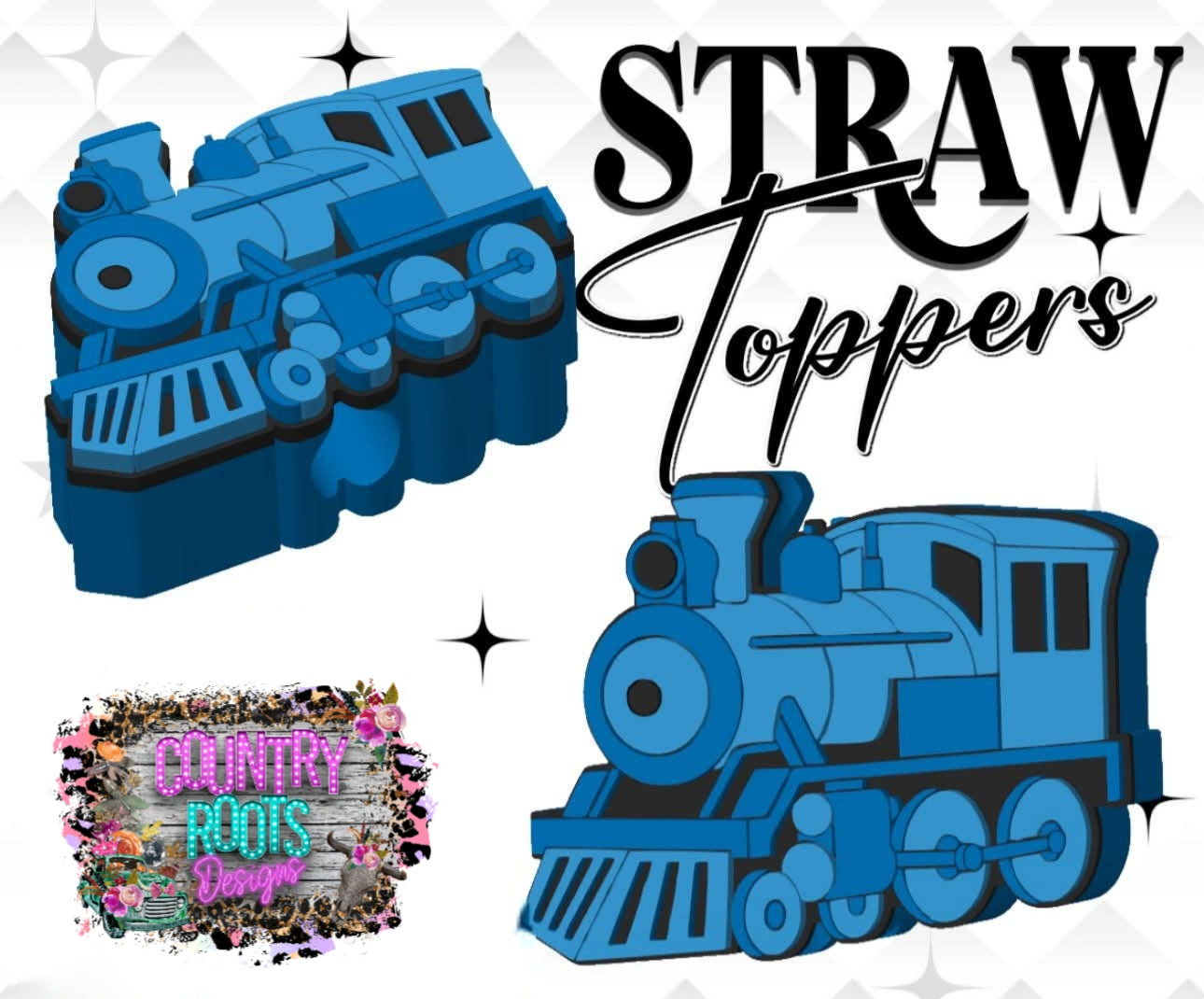 Polar Train 3D Straw Topper