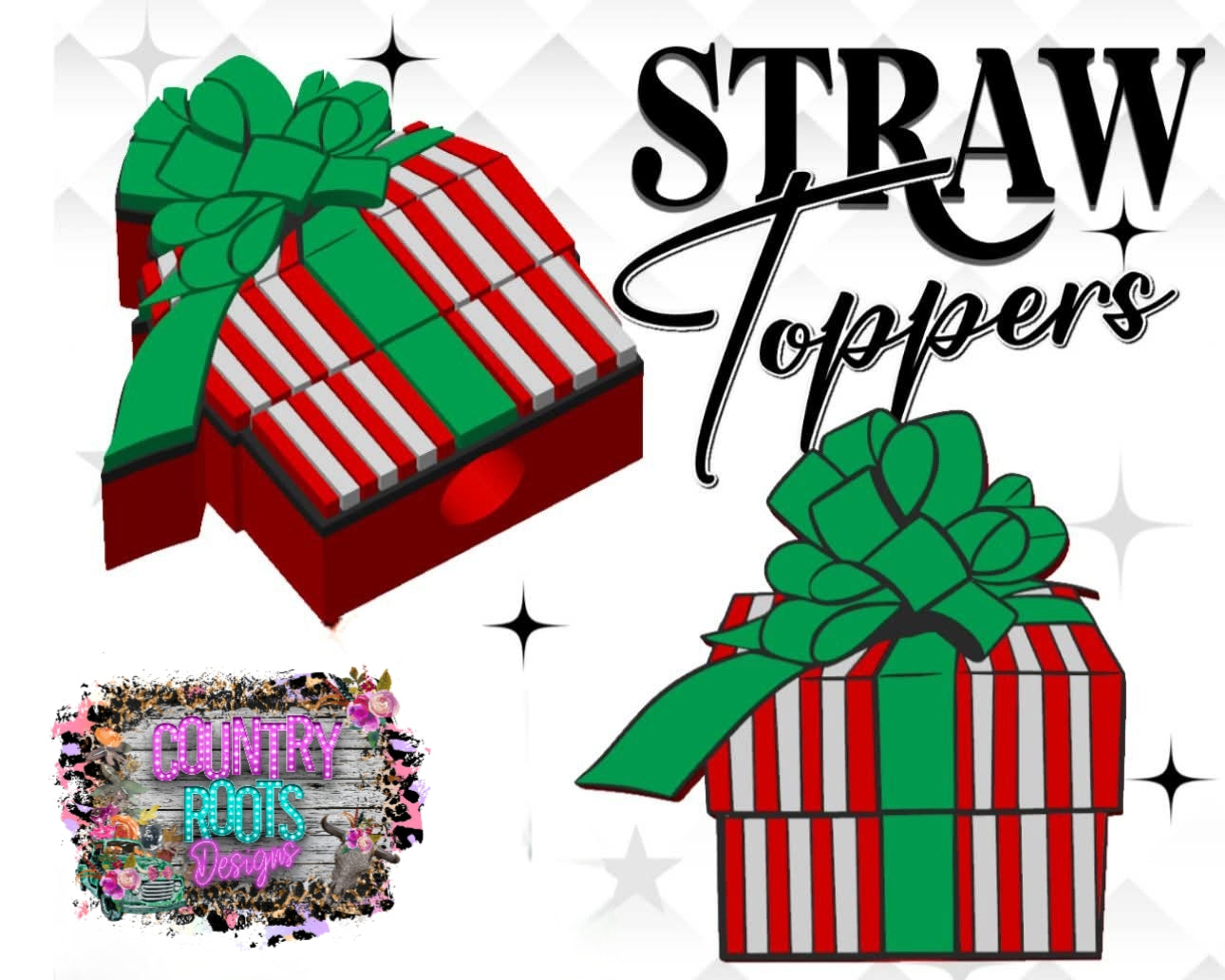 Polar Present 3D Straw Topper