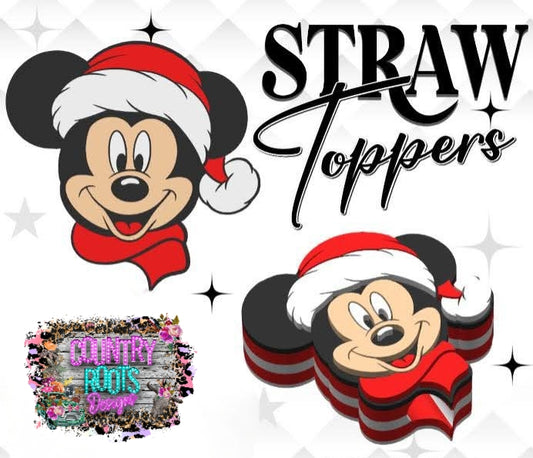 Christmas Mouse 3D Straw Topper
