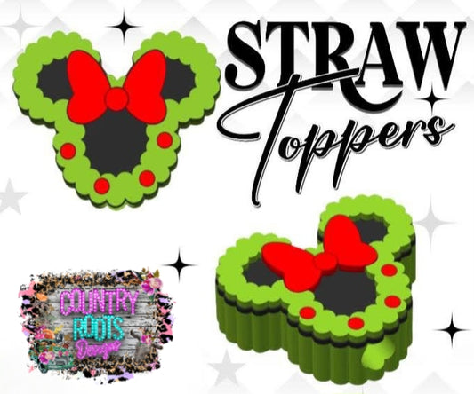 Wreath Mouse 3D Straw Topper