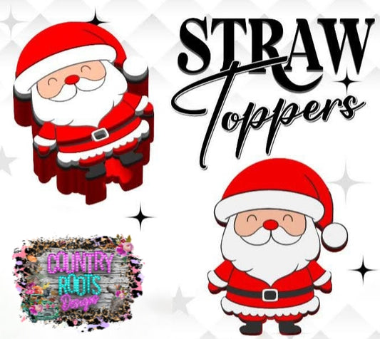 Santa 3D Straw Topper