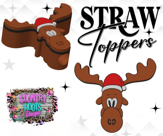 Moose 3D Straw Topper