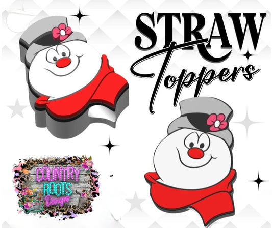 Jolly Snowman 3D Straw Topper
