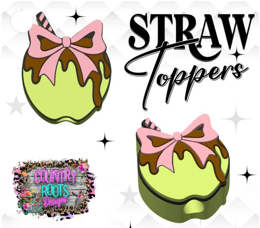 Caramel Apple 3D Straw Topper