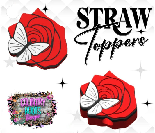 Rose/Butterfly 3D Straw Topper