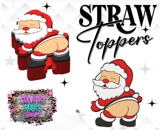 Booty Santa _ 3D Straw Topper