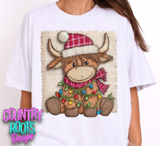 Highland Cow Burlap