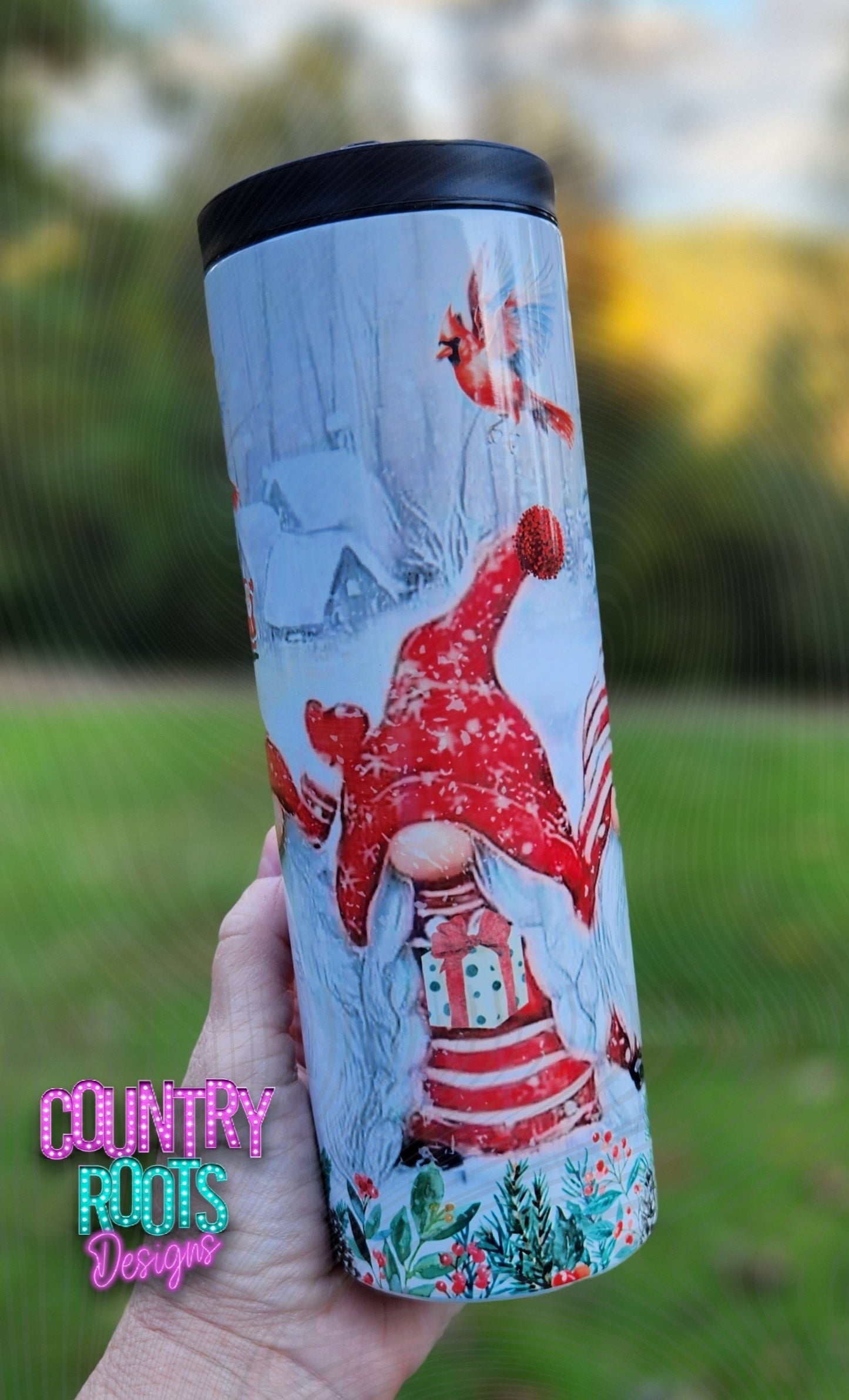 Christmas Gnome/Red 20oz Skinny Tumbler