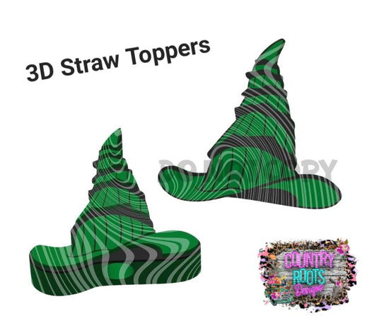 Witch Hat 3D Straw Topper