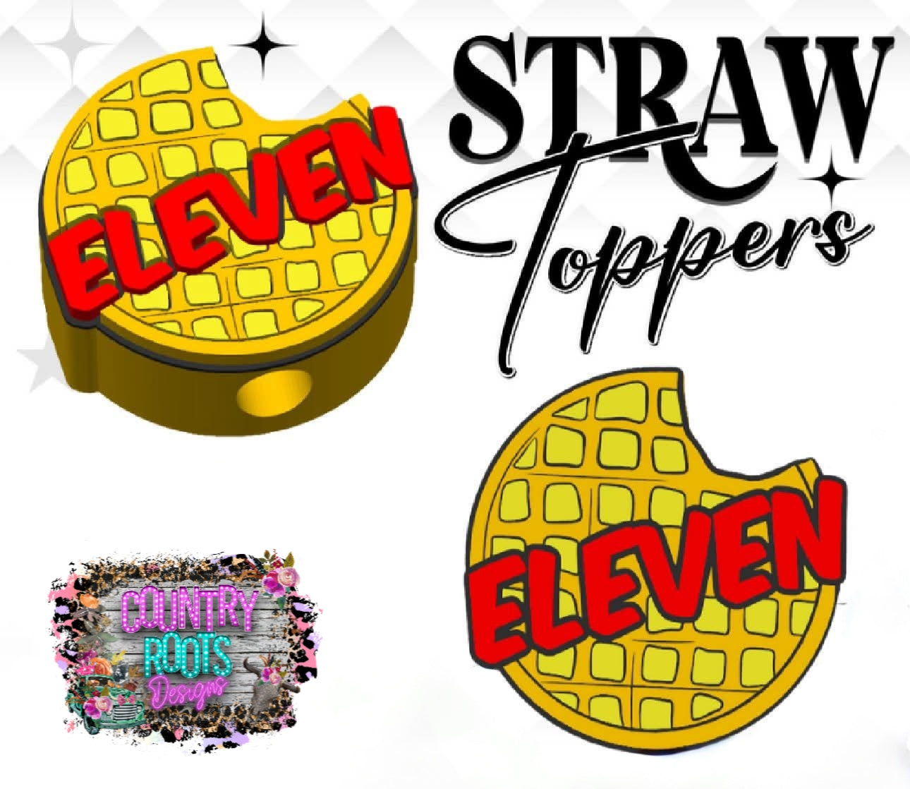 Eleven Waffle 3D Straw Topper