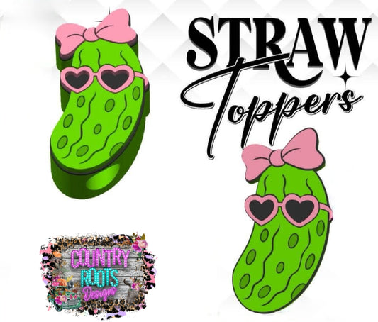 Girl Pickle 3D Straw Topper
