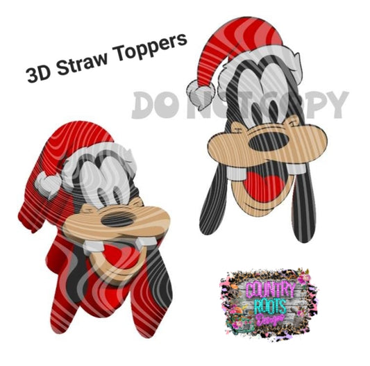 Goofy_Christmas 3D Straw Topper