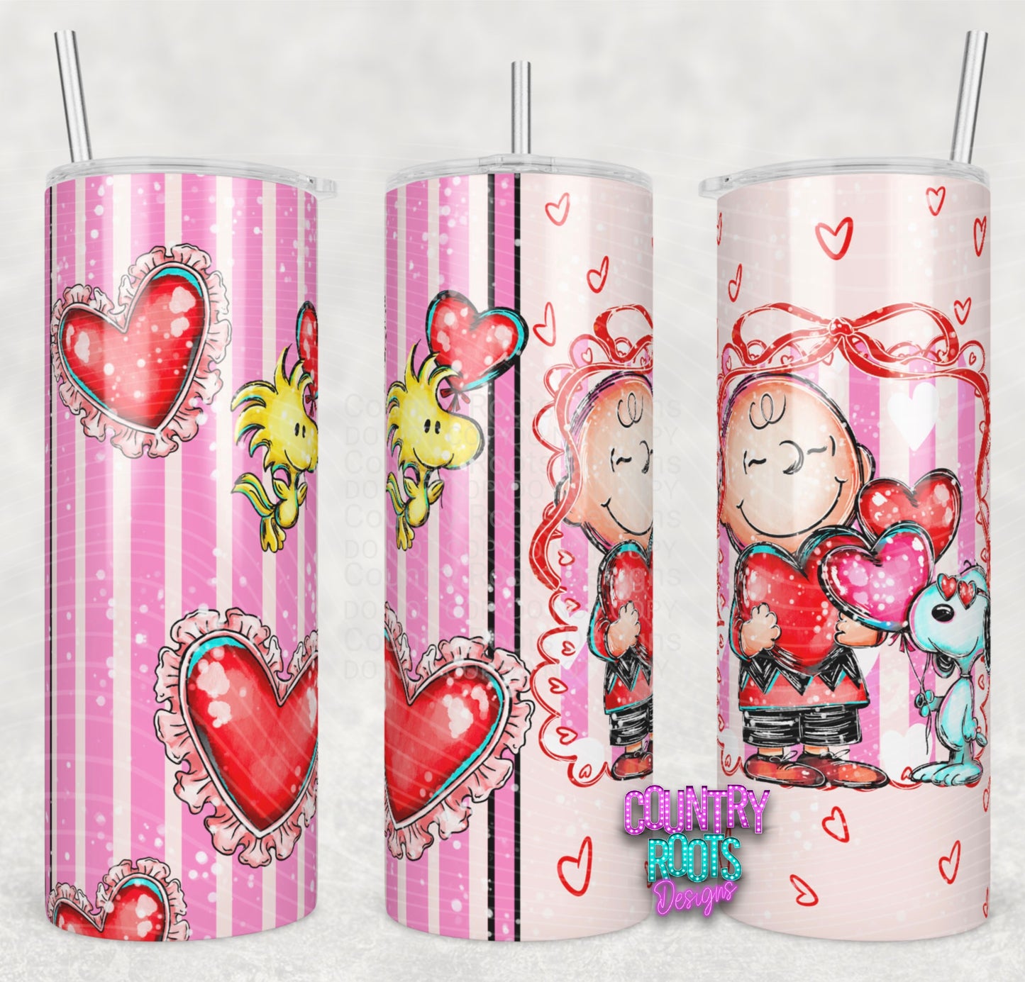 Charlie_ Heart 20oz Skinny Tumbler