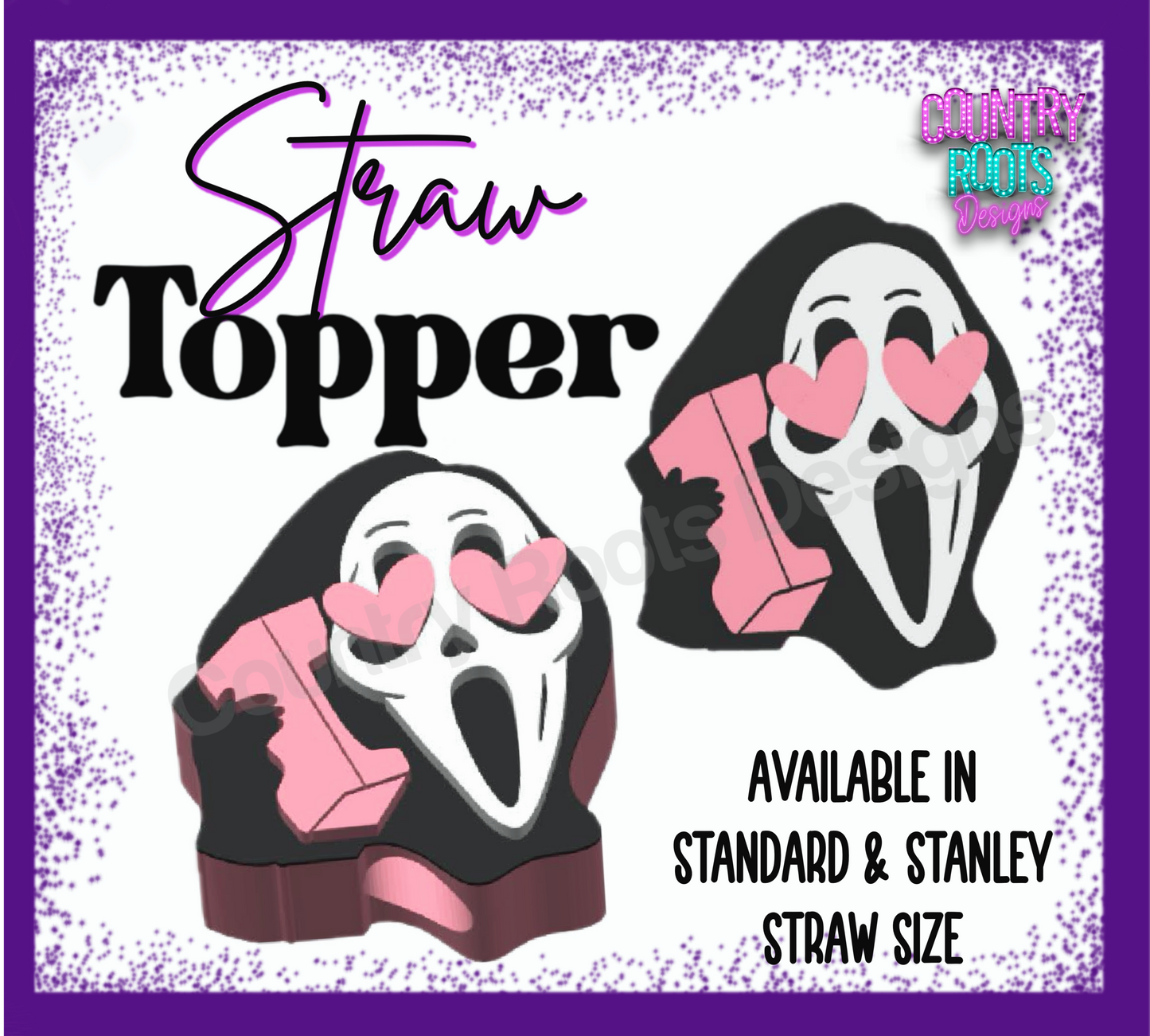 GF Hearts 3D Straw Topper
