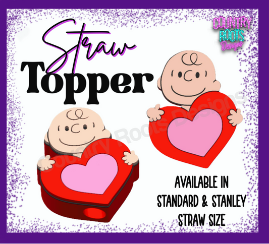 RTS Charlie Heart 3D Straw Topper