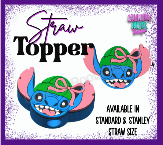 Blue Stit_ch 3D Straw Topper