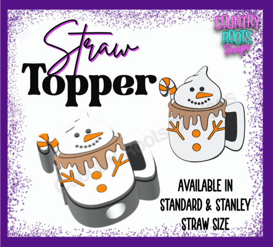 Snowman Hot Cocoa 3D Straw Topper