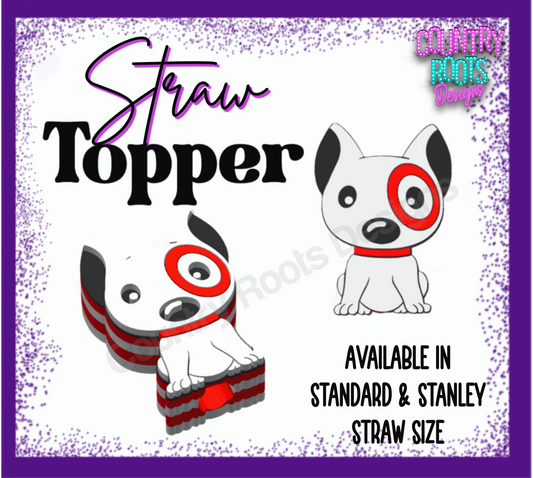 Bulls Eye_Dog 3D Straw Topper