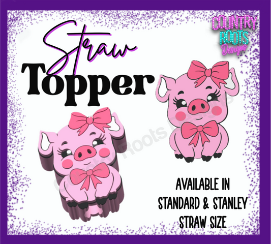 Piggy 3D Straw Topper