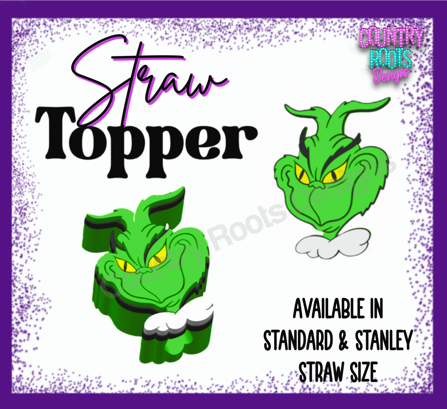RTS Grinch 3D Straw Topper
