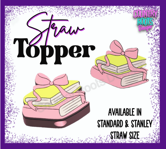 Books_Bow 3D Straw Topper