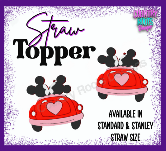 Mouse Car 3D Straw Topper