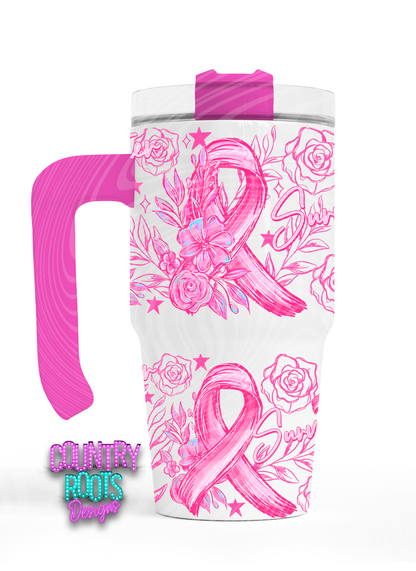 Breast Cancer 20oz Grippy Tumbler