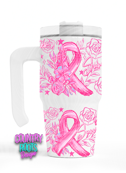 Breast Cancer 20oz Grippy Tumbler