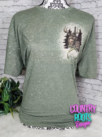 Camo Buck w/ Bow Tee- Front & Back