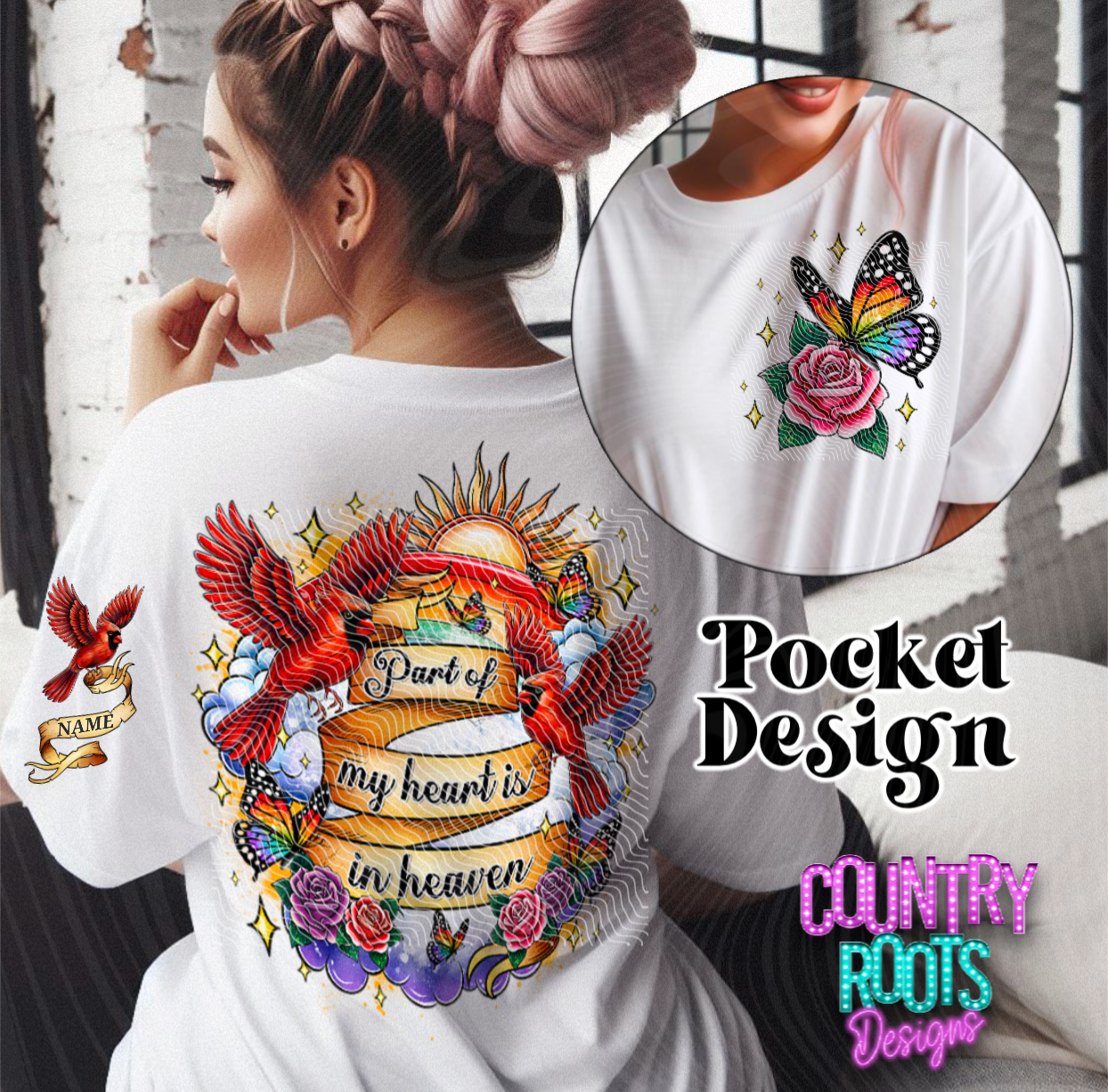 Part of my heart is in Heaven Tee (Front & Back)