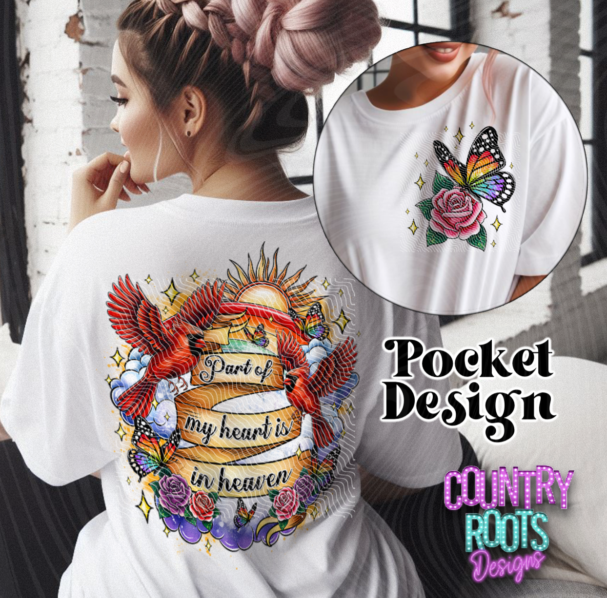 Part of my heart is in Heaven Tee (Front & Back)