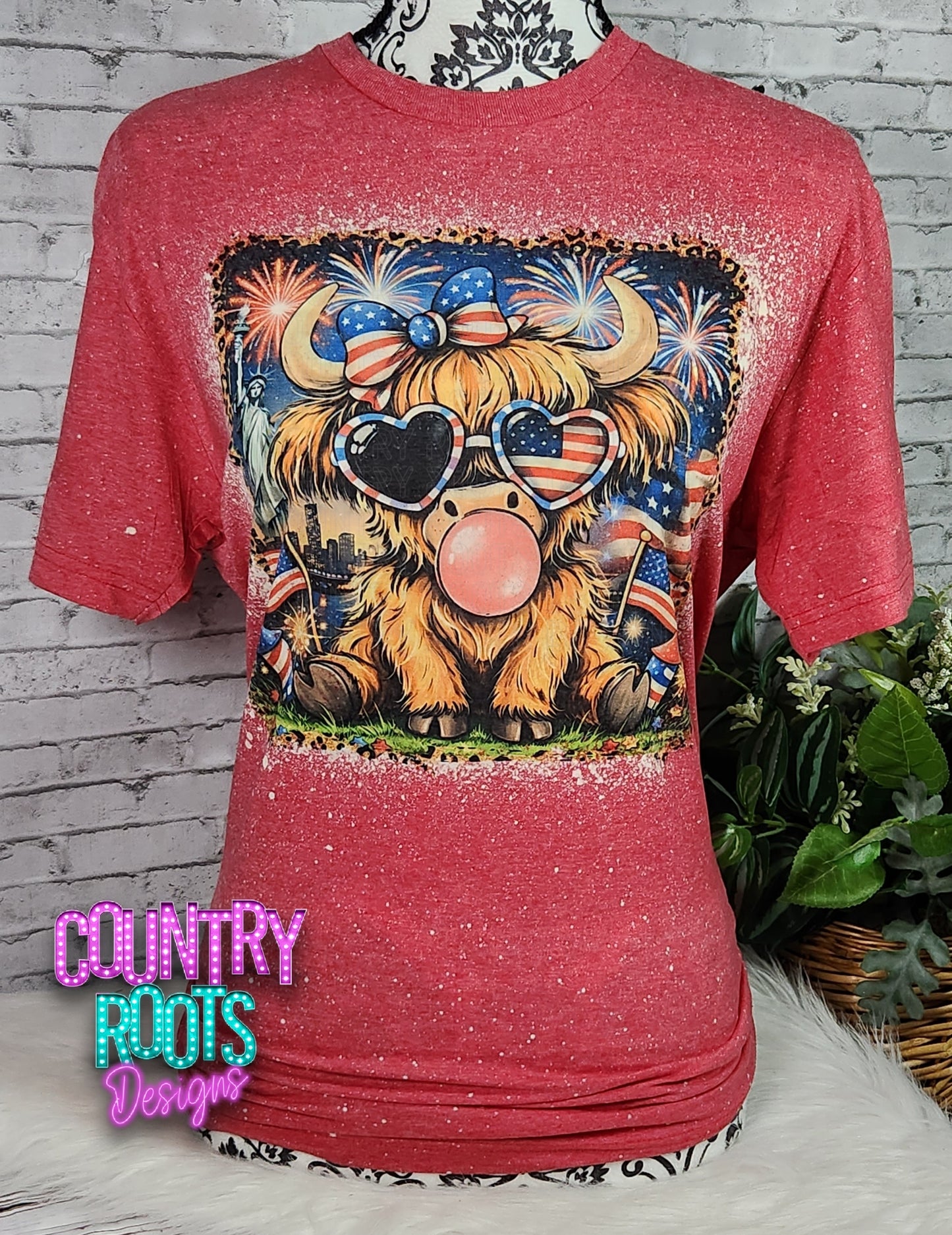 Patriotic Highland Cow