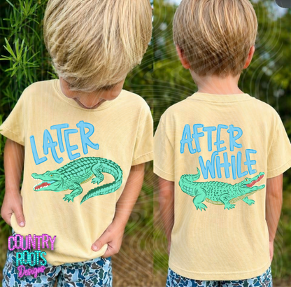 Later Gator/Afterwhile Crocodile-Blue- Comfort Colors (Kids)