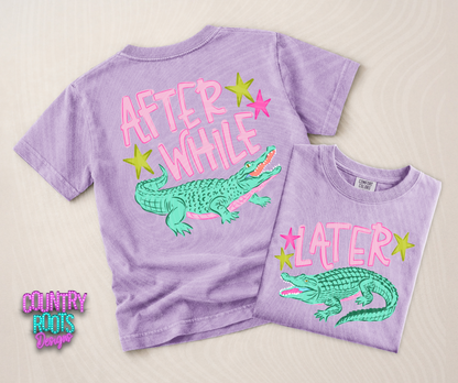 Later Gator/Afterwhile Crocodile-Pink- Comfort Colors (Kids)
