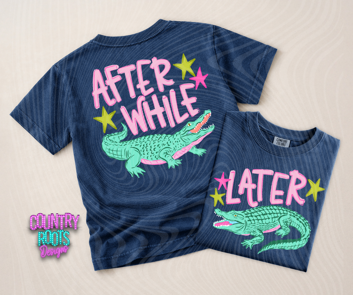 Later Gator/Afterwhile Crocodile-Pink- Comfort Colors (Kids)