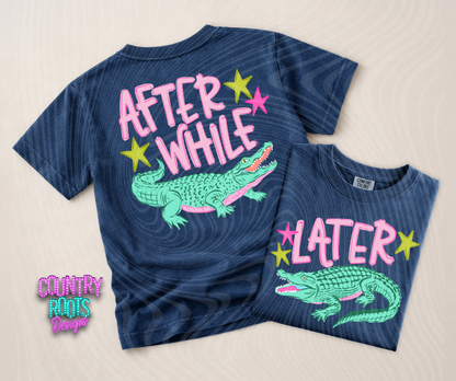 Later Gator/Afterwhile Crocodile-Pink- Comfort Colors (Kids)