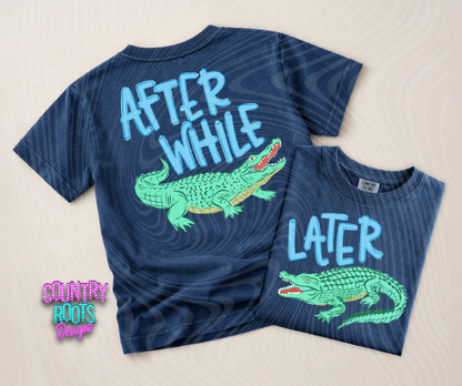 Later Gator/Afterwhile Crocodile-Blue- Comfort Colors (Kids)