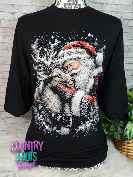Vintage Santa & Reindeer Tee